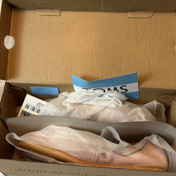 NIB TOMS Olivia Ballet Flats - Blush Suede - Sz 9 - Picture 11 of 12